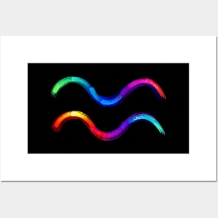 Aquarius zodiac sign luminescent paint Posters and Art